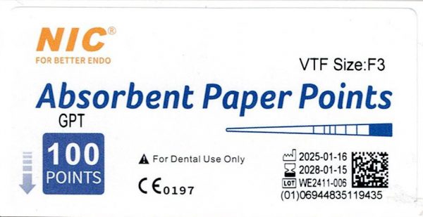 Conuri de hartie F1-F3 compatibile ProTaper