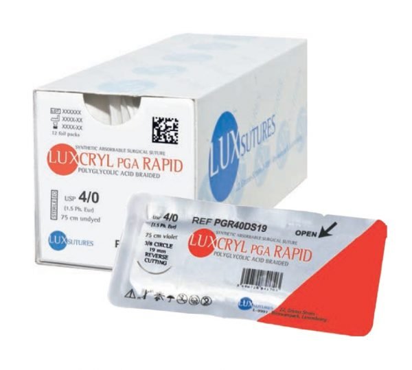 Luxcryl PGA rapid fir de sutura rezorbabil cu ac multifilament impletit Lux Sutures